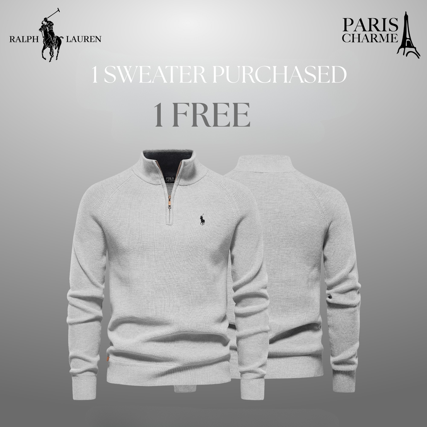 R&L 1+1 Zip Neck Sweater (CLEARANCE)