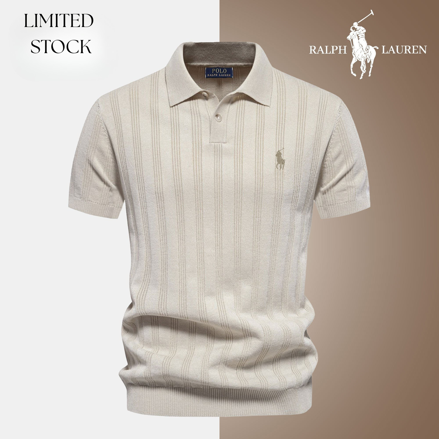 Men's Textured Knit Polo Shirt RL