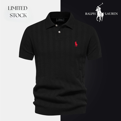 Men's Textured Knit Polo Shirt RL