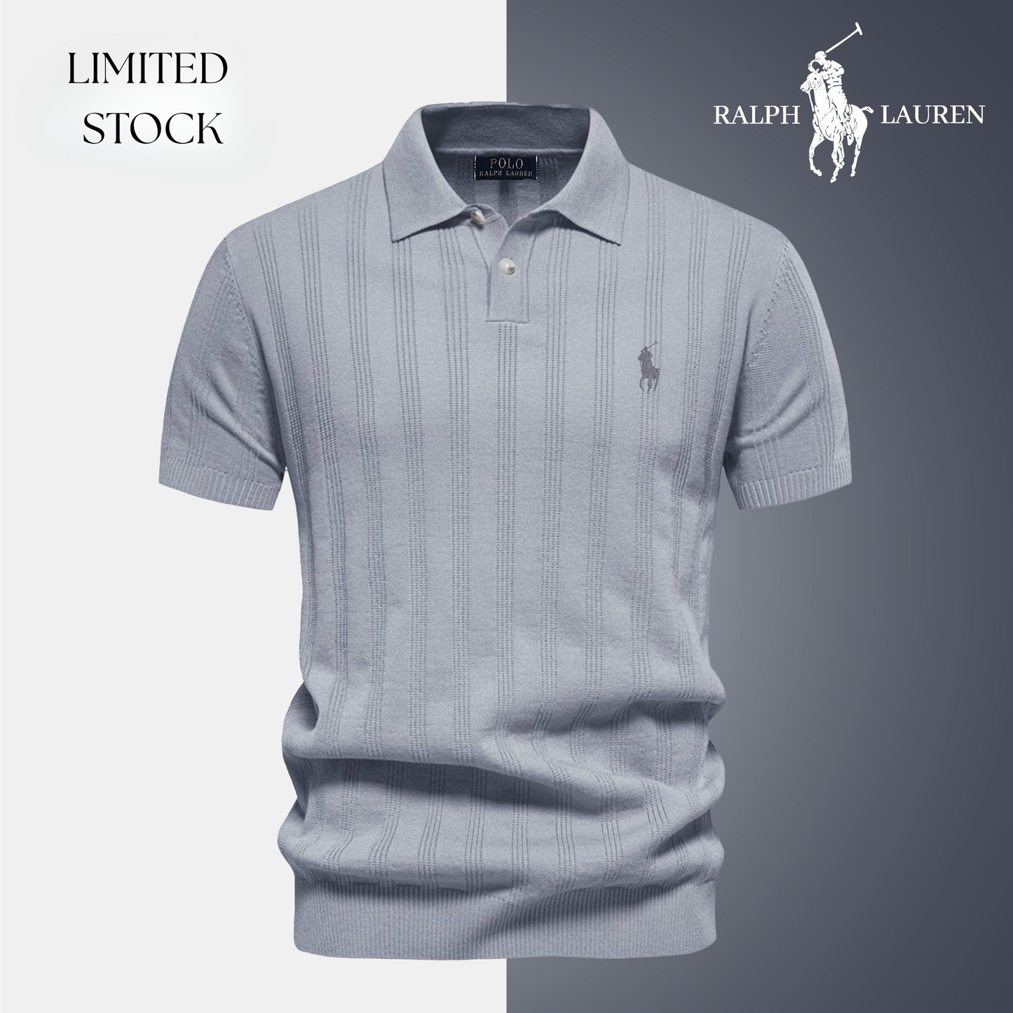Men's Textured Knit Polo Shirt RL